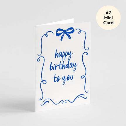 Bow Happy Birthday To You Card - Mini Card