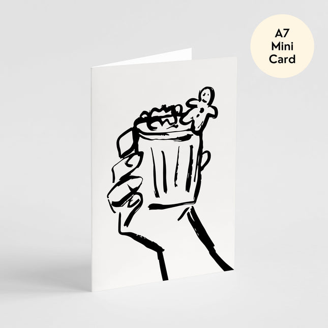 Gingerbread Cocktail Christmas Card - Mini Card