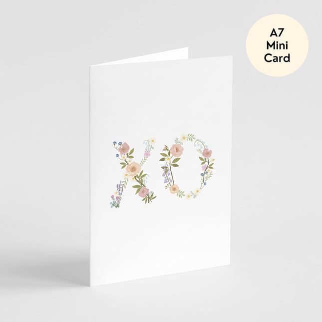 Floral XO Card - Mini Card