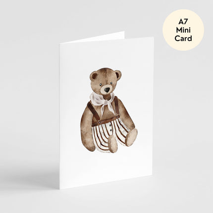 Vintage Teddy Card - Mini Card