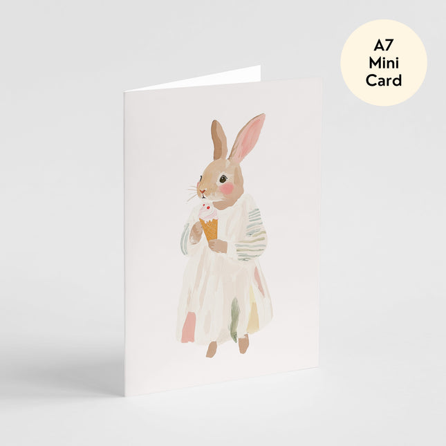 Ice Cream Bunny Card - Mini Card