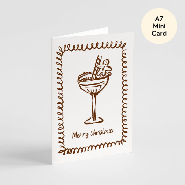 Gingerbread Cocktail Christmas Card - Mini Card