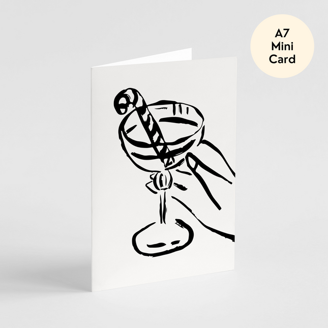 Candy Cane Cocktail Christmas Card - Mini Card