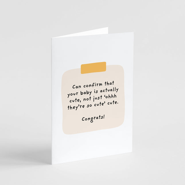 Actually Cute Baby Congratulations Card