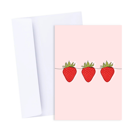Pink Strawberries Card