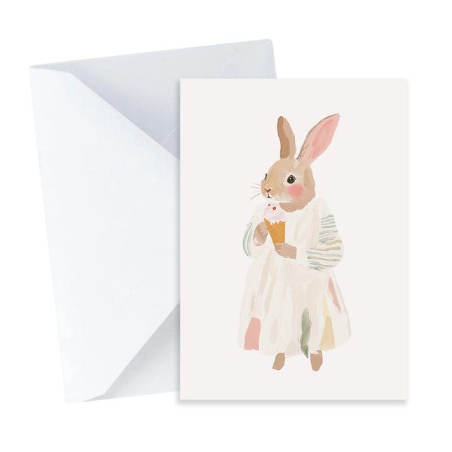 Ice Cream Bunny Card - Mini Card