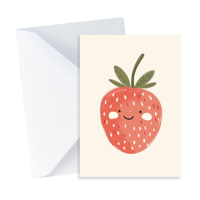 Smiling Strawberry Card - Mini Card