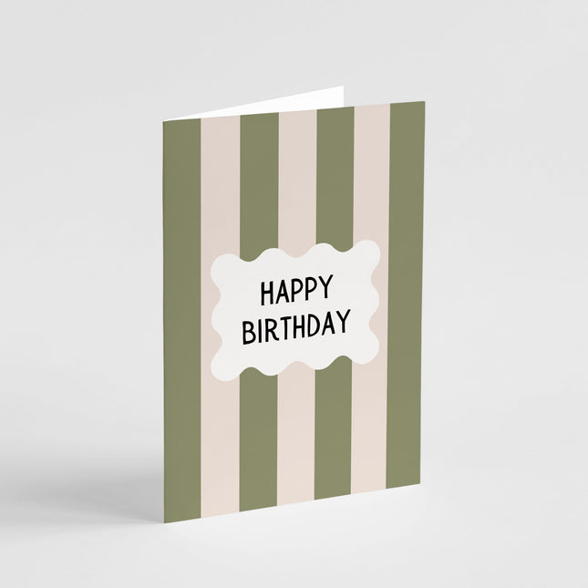 Sage Stripes Birthday Card