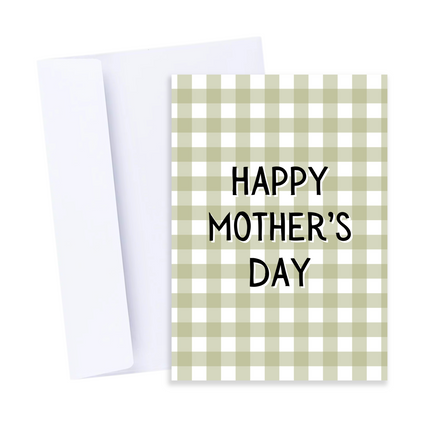 Green Gingham Mother's Day Card
