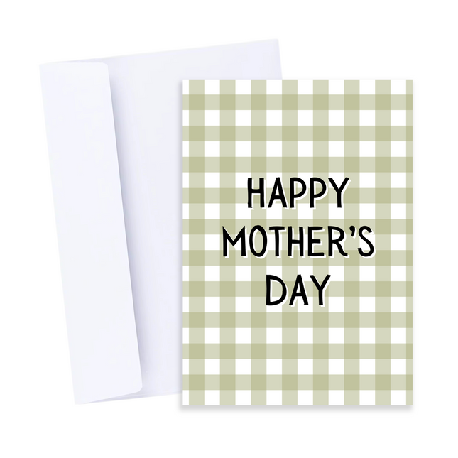 Green Gingham Mother's Day Card