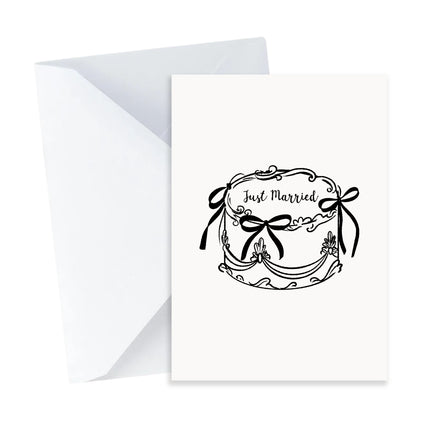 Just Married Vintage Cake Card - Mini Card