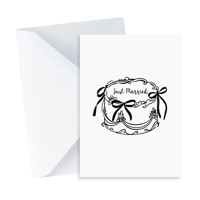 Just Married Vintage Cake Card - Mini Card