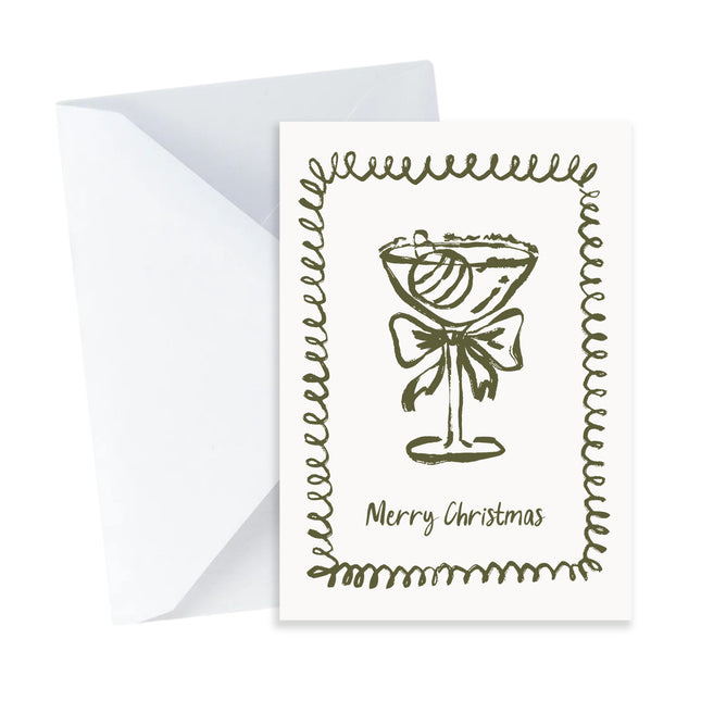 Bauble Cocktail Christmas Card - Mini Card