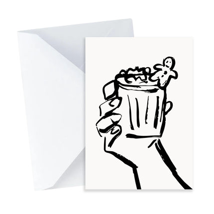 Gingerbread Cocktail Christmas Card - Mini Card