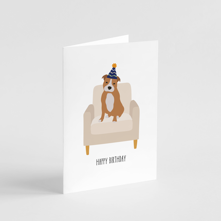 Staffy Birthday Card